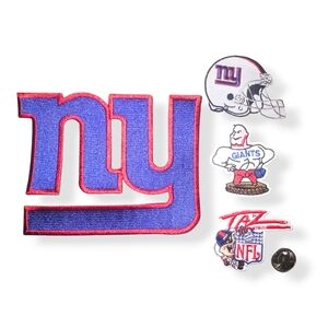 Vintage New York Giants NFL Patch Set - Red, Blue, White